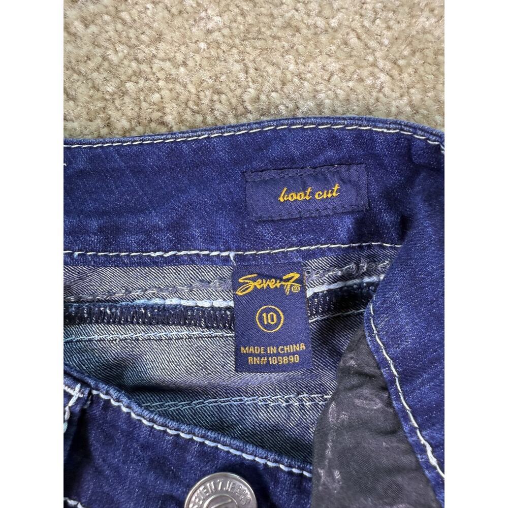 Seven 7 Boot Cut Jeans Embellished Flap Pockets Mid Rise Womens Size 10 C865 - Picture 6 of 13